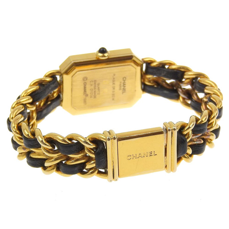 [CHANEL] Chanel 
 Premiere M Watch 
 H0001 Gold plating x leather quartz black dial Premiere M Ladies