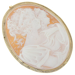 Cameo brooch 
 K18 Yellow Gold Approximately 22.4g CAMEO Ladies