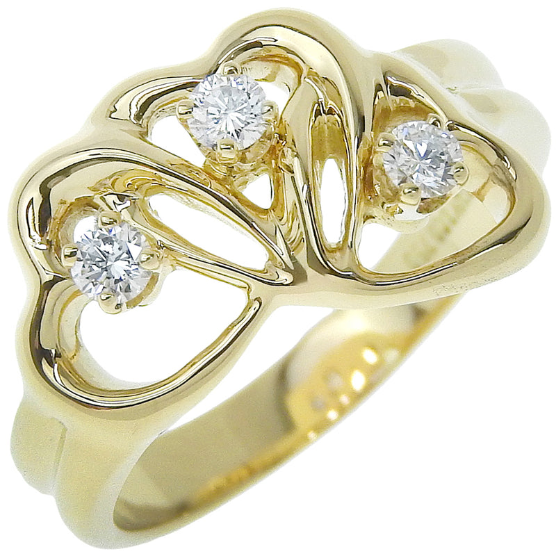 [Tiffany & co.] Tiffany 
 Triple Heart No. 10 Anillo / anillo 
 K18 Oro amarillo x Diamond Heart aproximadamente 4.7 g Triple Heart Ladies