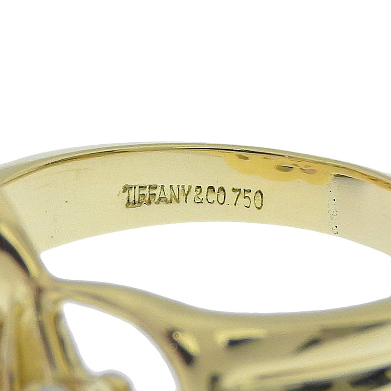 [Tiffany＆Co。]蒂法尼 
 三心戒指 /戒指 
 K18黄金X钻石心大约4.7克三心女士