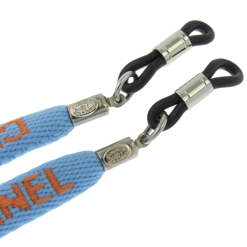 [CHANEL] Chanel 
 Glasser trap strap 
 Logo A14581Y02397 Cotton Blue 00T engraved Glasses Strap Ladies A Rank