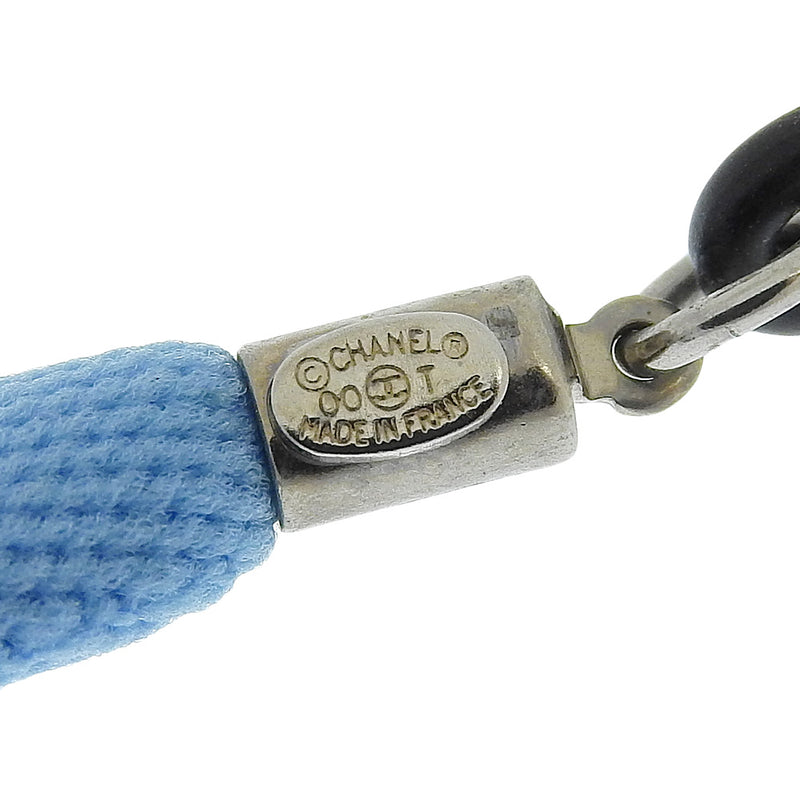 [CHANEL] Chanel 
 Glasser trap strap 
 Logo A14581Y02397 Cotton Blue 00T engraved Glasses Strap Ladies A Rank