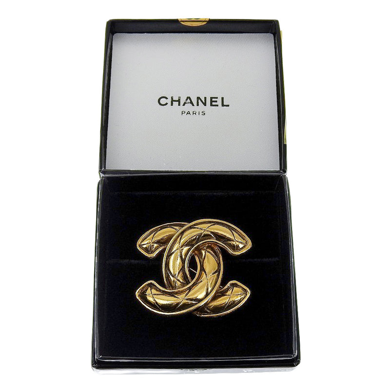 [CHANEL] Chanel 
 Cocomark brooch 
 Matrasse vintage gold plating about 16.7g COCO Mark Ladies