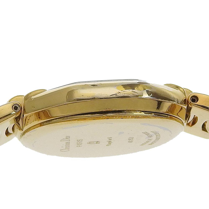 【Dior】クリスチャンディオール
 腕時計
 48.153 金メッキ ゴールド クオーツ アナログ表示 白文字盤 レディース