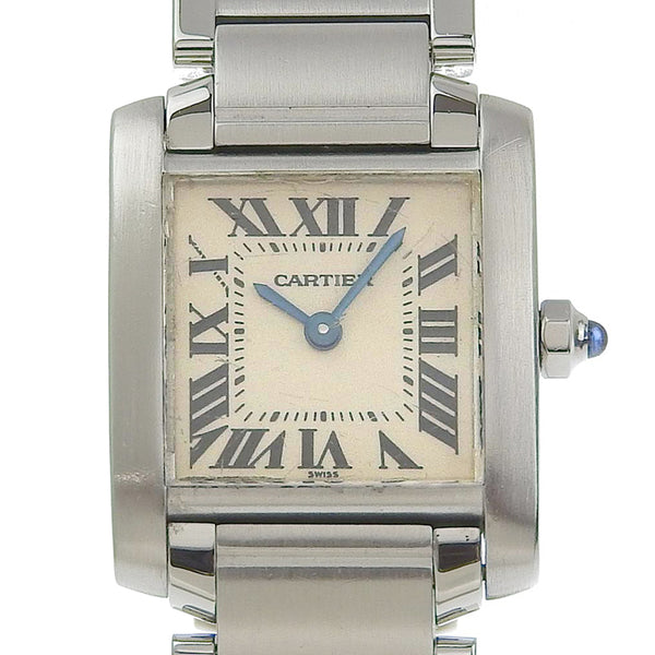 [Cartier] Cartier 
 Tank Francises SM Watch 
 W51008Q3 Stainless steel steel silver quartz analog display white dial Tank Francaise SM Ladies B-Rank