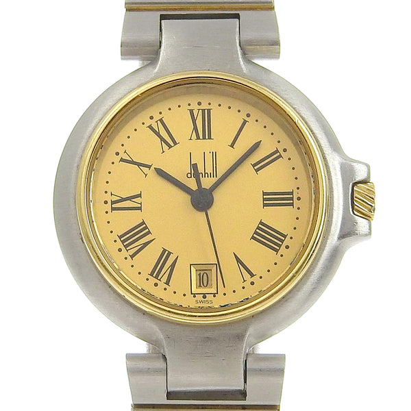 [Dunhill] Dunhill 
 Reloj Millennium 
 Acero inoxidable x chapado en oro plateado/cuarzo de oro pantalla analógica dial dial milenio damas
