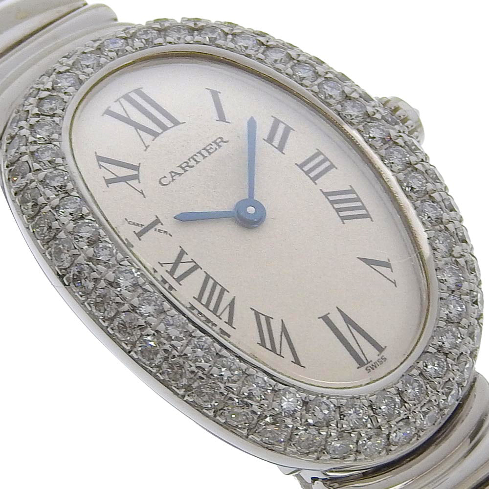 CARTIER】カルティエ ベニュワール 腕時計 アフターダイヤ W15133L2 K18ホワイトゴールド×ダイヤモンド シルバー クオー –  KYOTO NISHIKINO