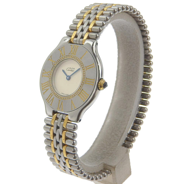 [Cartier] Cartier 
 Must 21 wristwatch 
 Vantian LM W10050F4 Stainless steel x YG Silver/Gold Quartz Analog Ladies Must21 Ladies