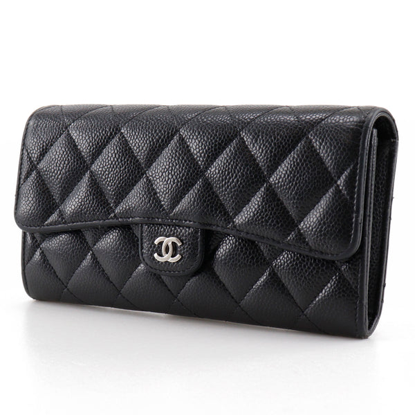 [Chanel] Chanel 
 billetera 
 AP0241 Caviar Skin Botón Damas