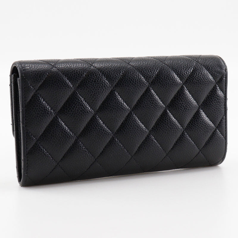 [CHANEL] Chanel 
 long wallet 
 AP0241 Caviar Skin Snap button Ladies
