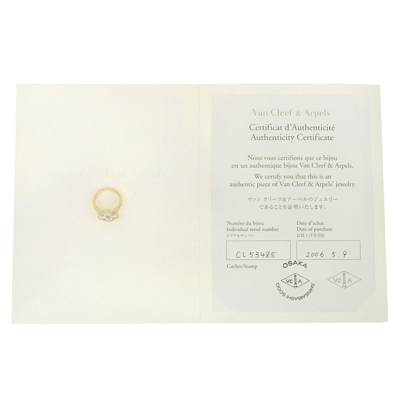 [VAN CLEEF & ARPELS] Van Cleef & Arpel 
 Vintage Humbra No. 11 Ring / Ring 
 Mother of Pearl K18 Yellow Gold x Diamond x Pearl about 6.7g Vintage Alhambra Ladies A Rank