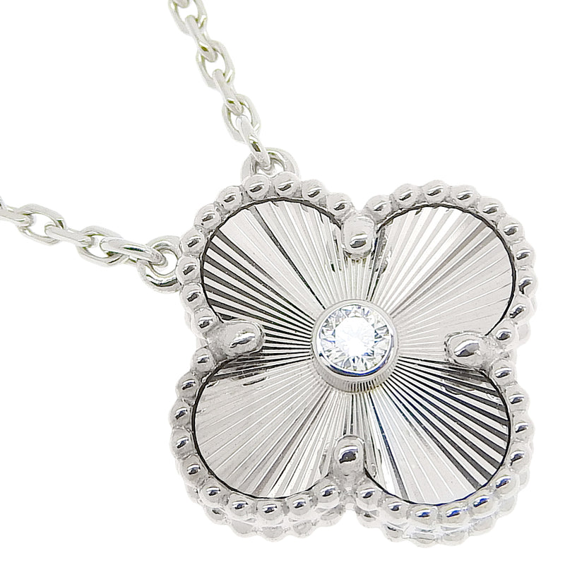 [VAN CLEEF & ARPELS] Van Cleef & Arpel Vintage Humbra Necklace 2020 Holiday 18KWhite Gold x Diamond Clover Approximately 8.5g Vintage Alhambra Ladies A+Rank