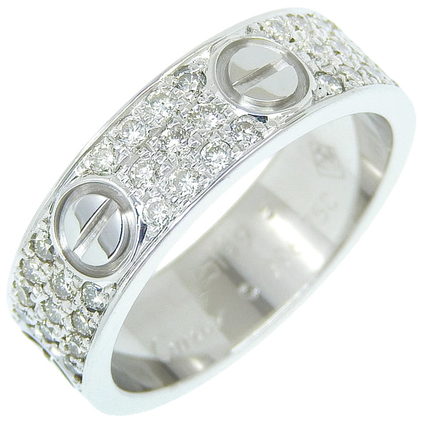 [Cartier] Cartier 
 Labling No. 10.5 anillo / anillo 
 Diamante completo K18 Gold White X Diamond aproximadamente 6.0g Anillo de amor Damas A+Rango