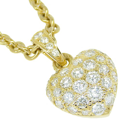 [卡地亚]卡地亚 
 心板钻石项链 
 K18黄金X钻石大约10.3克心脏铺路钻石女士A+等级