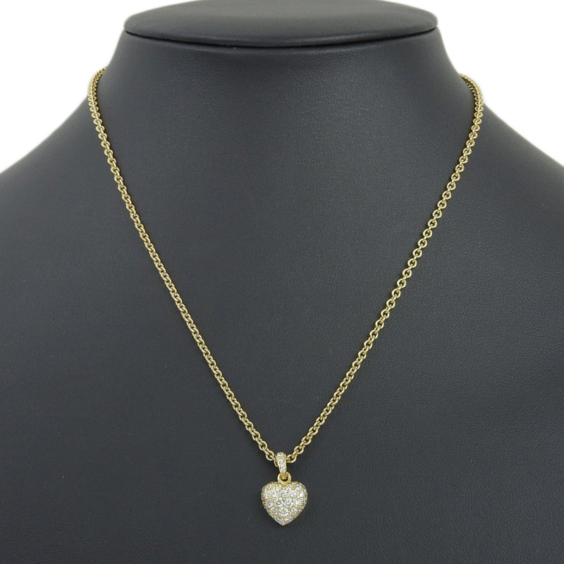 [Cartier] Cartier 
 Heart Pave Diamond Necklace 
 K18 Yellow Gold x Diamond about 10.3g HEART PAVE DIAMOND Ladies A+Rank