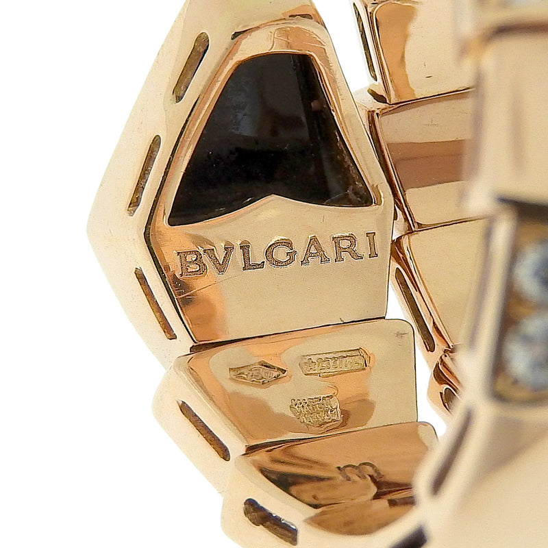 【BVLGARI】ブルガリ
 セルペンティヴァイパー 9号 リング・指輪
 K18ピンクゴールド×オニキス×ダイヤモンド 約10.4g Serpenti Viper レディースA+ランク