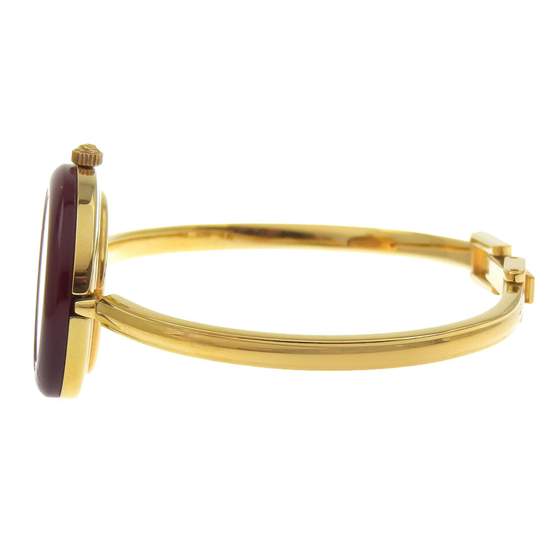 【GUCCI】グッチ
 チェンジベゼル 腕時計
 金メッキ クオーツ アナログ表示 ホワイト文字盤 Change bezel レディース