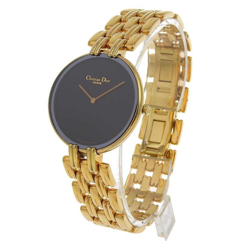 [Dior] Christian Dior 
 montre bakira 
 D47-154-4 Plaqué or x acier inoxydable Quartz doré Affichage analogique Cadran noir Bakira Femme