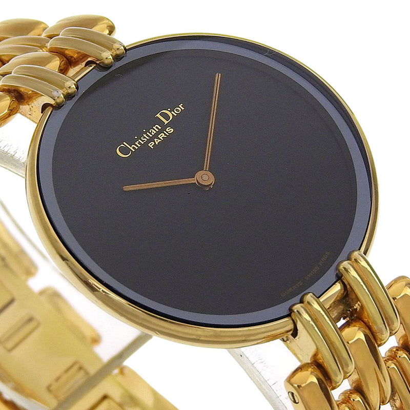 [Dior] Christian Dior 
 montre bakira 
 D47-154-4 Plaqué or x acier inoxydable Quartz doré Affichage analogique Cadran noir Bakira Femme