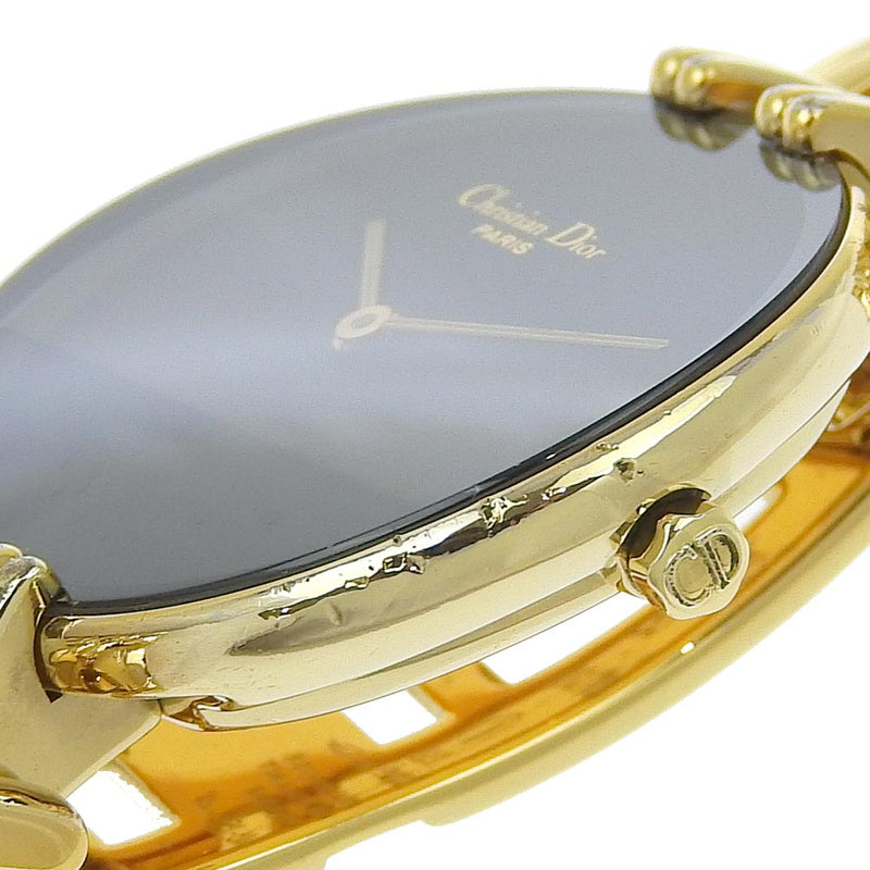 [Dior] Christian Dior 
 Bakira Watch 
 D46-154-4 Gold Slating Quartz Display analógico Dial negro Bakira Damas