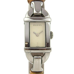 [Gucci] Gucci Watch 6800L Acero inoxidable X Bambú de cuarzo Pantalla analógica de marfil damas de marfil