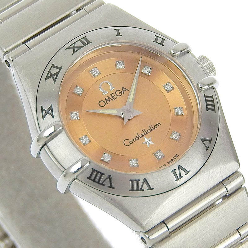 [Omega] Omega Constellation Watch Cindicroford 12p Diamond 1564.65 Quartz en acier inoxydable Affichage analogique Orange Constellation Constellation Madies A Rank