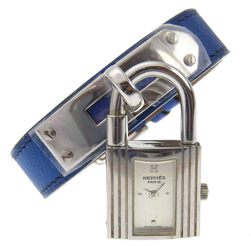 [Hermes] Hermes 
 Reloj Kelly Watch 
 Silver 925 × Cuero azul 〇z Grabado de cuarzo Analógico Pantalla analógica Dial Kelly Watch Damas