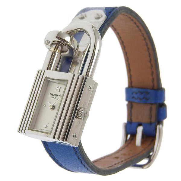 [HERMES] Hermes 
 Kelly Watch Watch 
 Silver 925 × Leather Blue 〇Z engraved Quartz analog display Silver Dial Kelly Watch Ladies