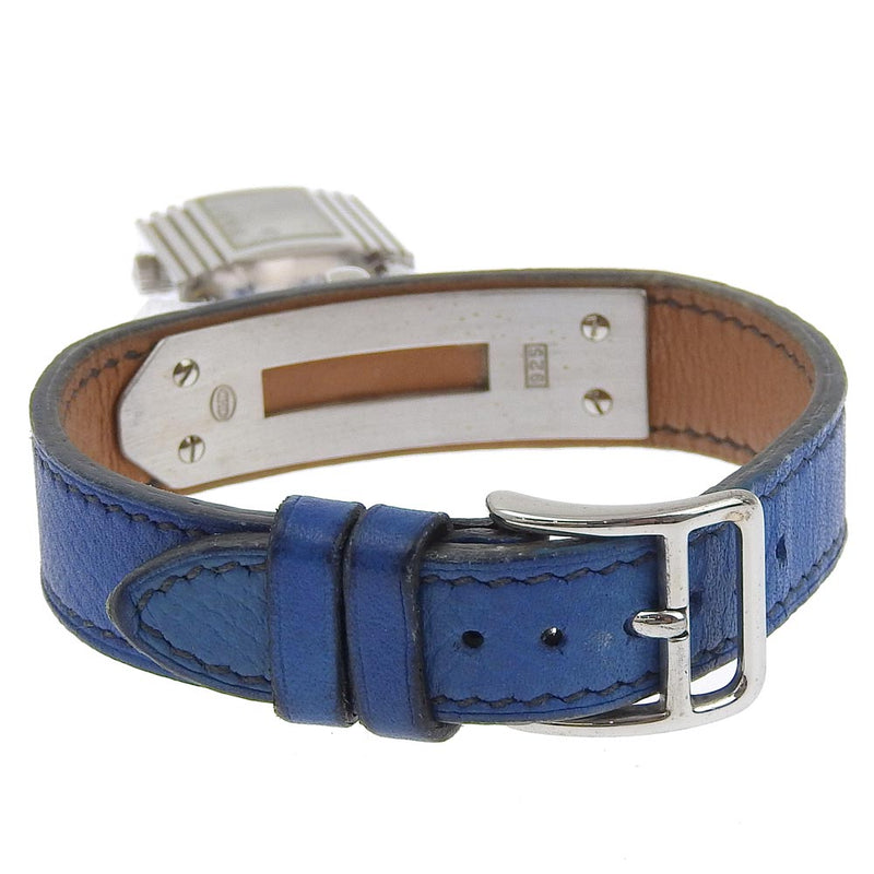 [Hermes] Hermes 
 Reloj Kelly Watch 
 Silver 925 × Cuero azul 〇z Grabado de cuarzo Analógico Pantalla analógica Dial Kelly Watch Damas