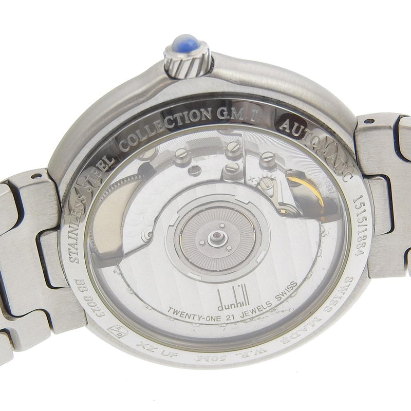 【Dunhill】ダンヒル
 ミレニアムGMT 腕時計
 1844本限定 BB8023 ステンレススチール 自動巻き 白文字盤 Millennium GMT レディースA-ランク