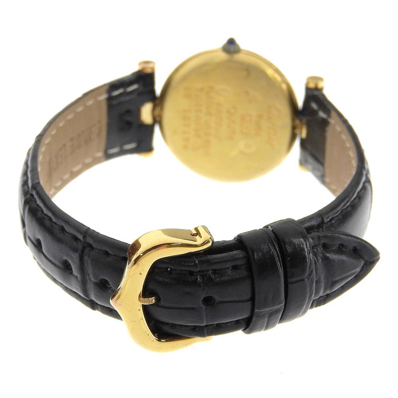 [Cartier] Cartier 
 Massevandome reloj 
 Cal.81 Silver 925 × Crocodile Gold Quartz Damas debe vender damas