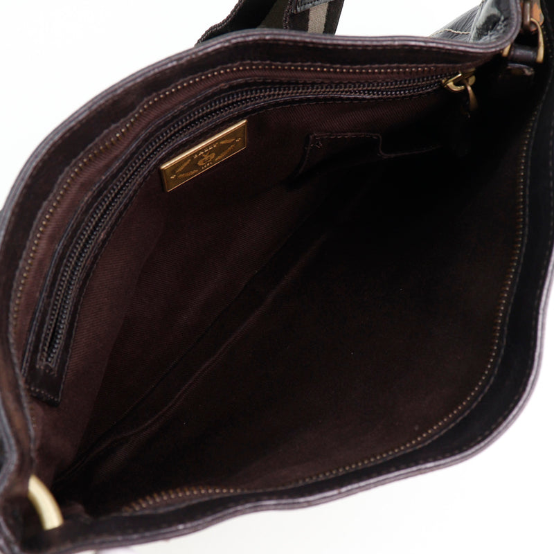 [bally]巴里 
 桁架肩袋 
 Trespoin Leather X帆布对角线悬挂A5紧固件桁架中性