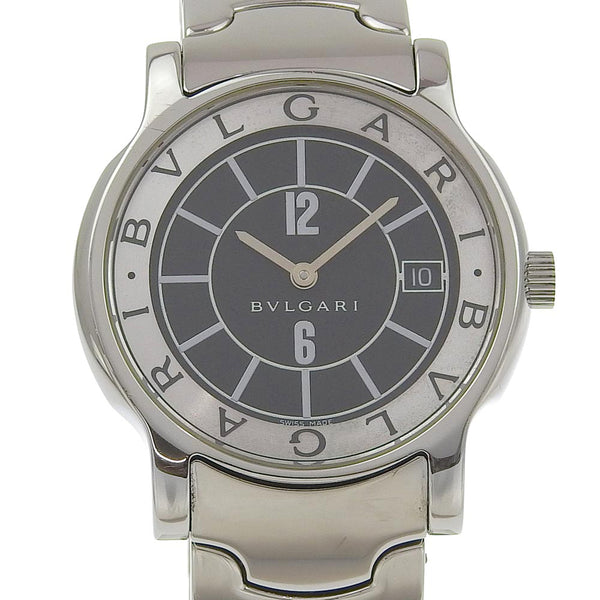【BVLGARI】ブルガリ
 ソロテンポ 腕時計
 ST35S ステンレススチール クオーツ アナログ表示 黒文字盤 Solo tempo メンズ