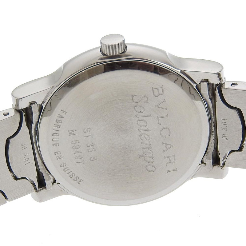 【BVLGARI】ブルガリ
 ソロテンポ 腕時計
 ST35S ステンレススチール クオーツ アナログ表示 黒文字盤 Solo tempo メンズ