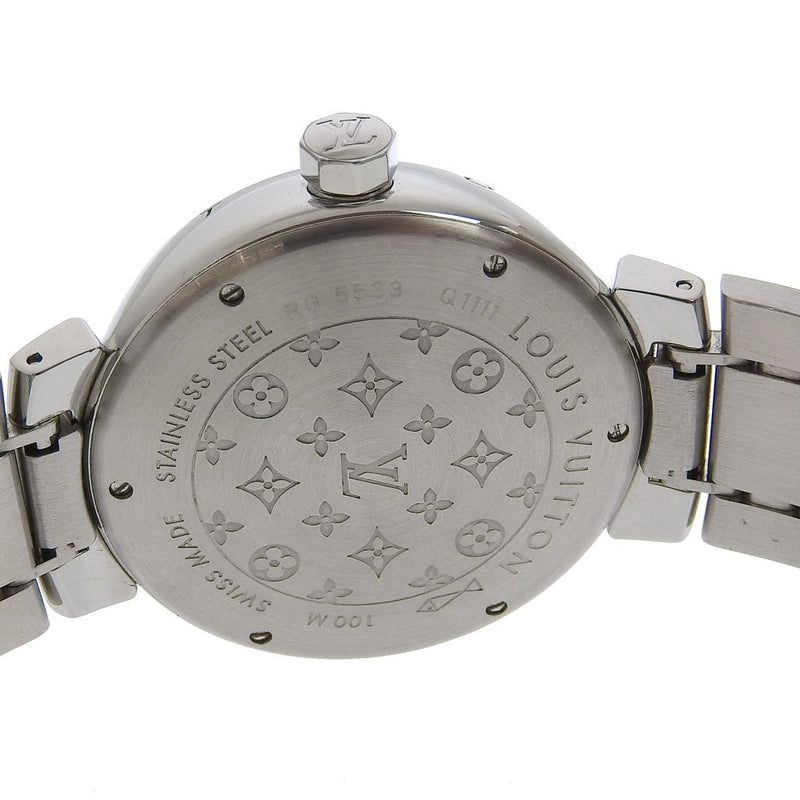 [Louis Vuitton]LOUIS VUITTON Tambul Watch Q1111 Cierro de acero inoxidable Display analógico Dial marrón Tambour Men A-Rank