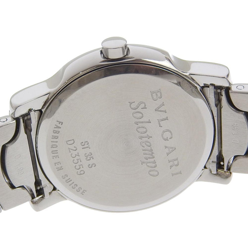 [Bvlgari] bulgari solo tempo watch st35s en acier inoxydable Affichage analogique de cadran blanc tempo tempo