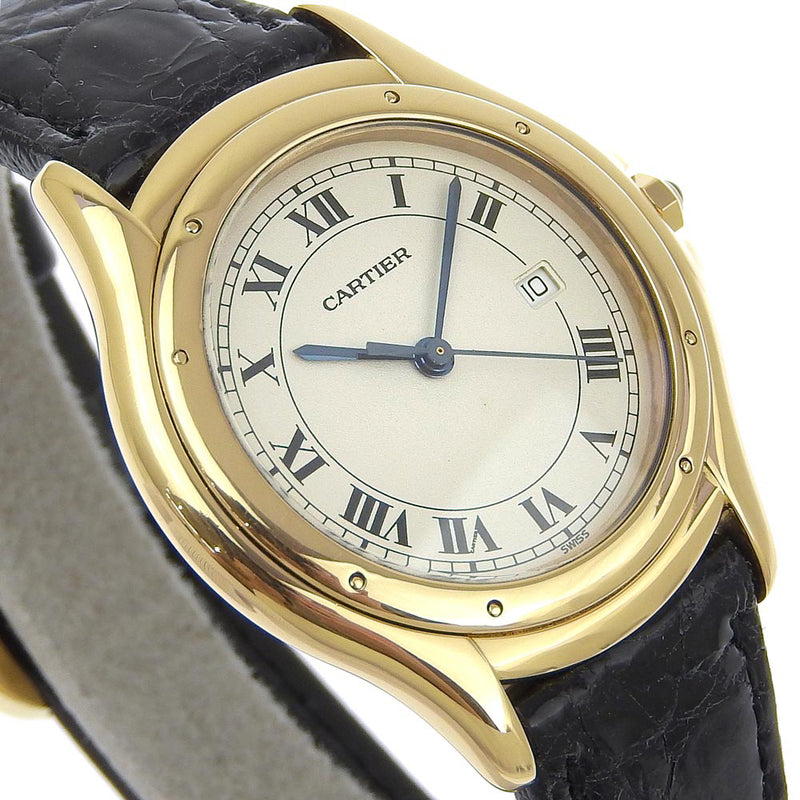 [Cartier] Cartier 
 Panthail Couger Watch 
 887920 K18 Yellow Gold x Crocodile Quartz Analog Ladies A-Rank