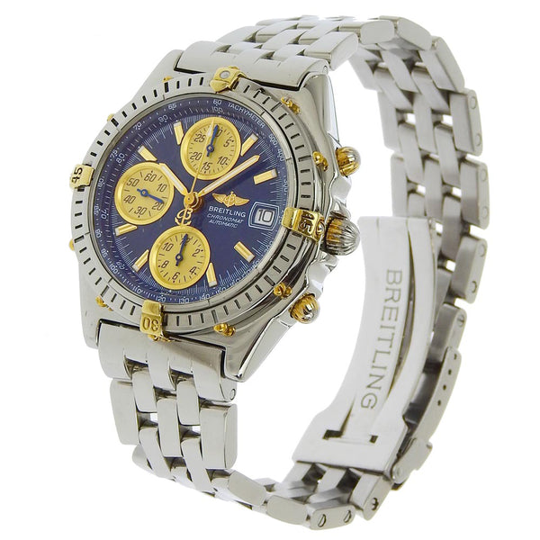[BREITLING] Breitling 
 Bicolo watch 
 Cal.1 B13050.1 Stainless steel automatic winding chronograph blue dial BICOLO Men's