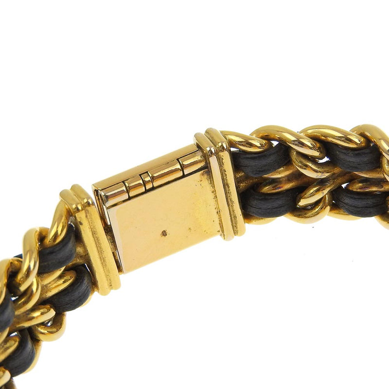 [Chanel] Chanel Premiere l Watch Gold plaqué x cuir quartz analogique noire de cadran