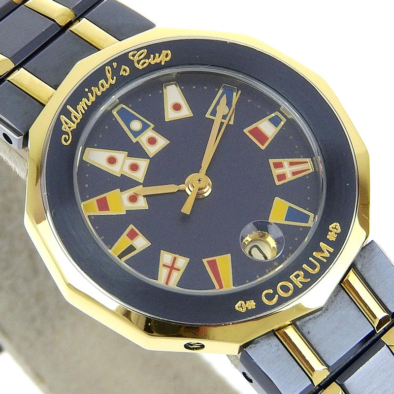 【CORUM】コルム
 アドミラルズカップ 腕時計
 39.610.31V-52 ガンブルー×YG ゴールド クオーツ アナログ表示 ネイビー文字盤 Admirals cup レディース