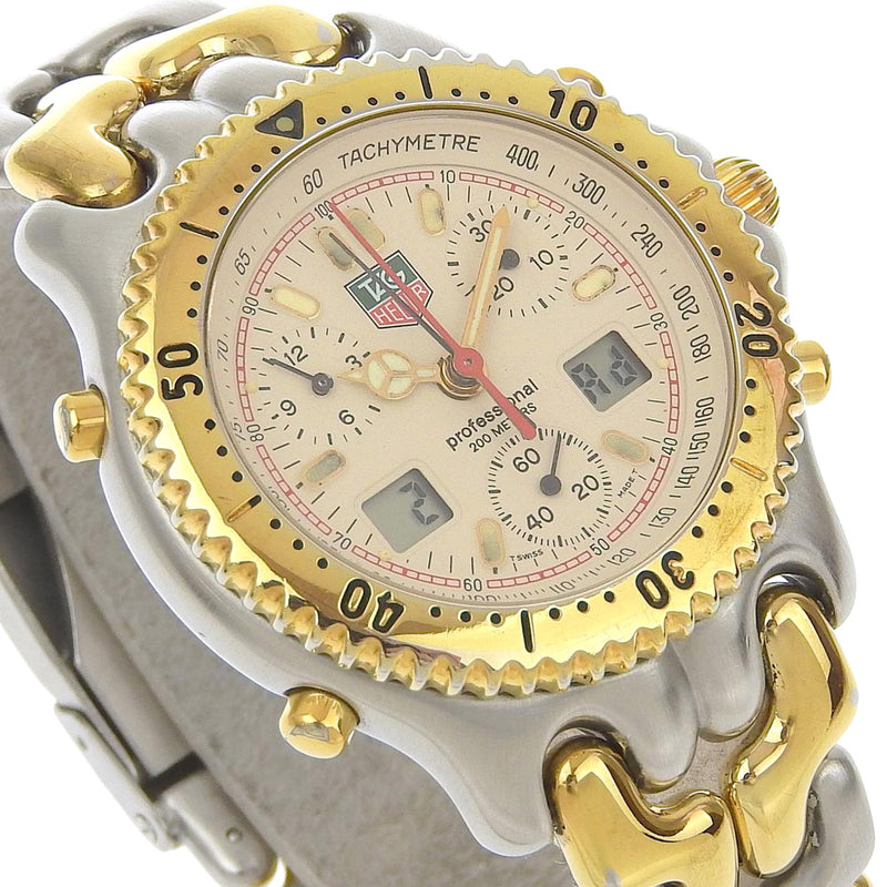 【TAG HEUER】タグホイヤー
 セル 腕時計
 CG1123-0 ステンレススチール×金メッキ クオーツ クロノグラフ ベージュ文字盤 cell メンズ