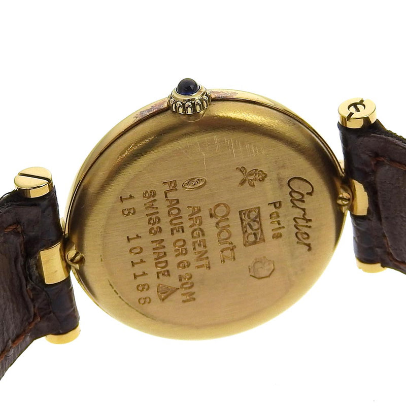 【CARTIER】カルティエ
 マスト ヴァンドーム 腕時計
 84977113 シルバー925×リザード ゴールド クオーツ アナログ表示 ゴールド文字盤 Must Vendome レディース