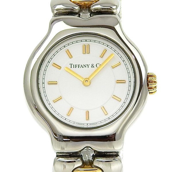 [Tiffany & co.] Tiffany 
 Reloj tisolo 
 L0112 Display analógica de cuarzo de acero inoxidable Dial blanco Tisolo Ladies