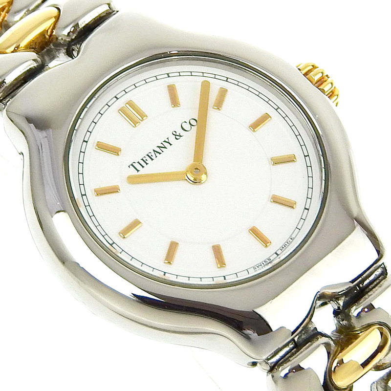 【TIFFANY&Co.】ティファニー
 ティソロ 腕時計
 L0112 ステンレススチール クオーツ アナログ表示 白文字盤 Tisolo レディース