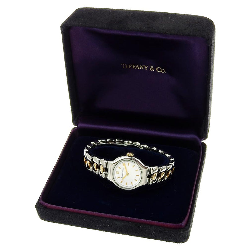 [Tiffany＆Co。]蒂法尼 
 Tisolo手表 
 L0112不锈钢石英模拟显示白色表盘Tisolo女士