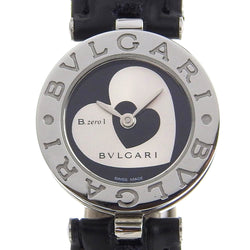 【BVLGARI】ブルガリ
 B-zero1 腕時計
 ビーゼロワン BZ22S ステンレススチール×型押しレザー ブラック ハート クオーツ アナログ表示 黒文字盤 B-zero1 レディースAランク