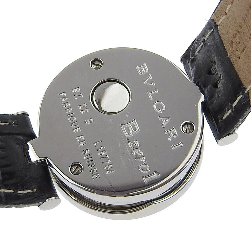 【BVLGARI】ブルガリ
 B-zero1 腕時計
 ビーゼロワン BZ22S ステンレススチール×型押しレザー ブラック ハート クオーツ アナログ表示 黒文字盤 B-zero1 レディースAランク