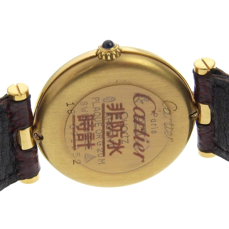 [Cartier] Cartier 
 Mast Vendome Watch 
 Vermille Silver 925 × Lizard Gold Quartz Analog Display Wine Red Dial Must Vendome Ladies