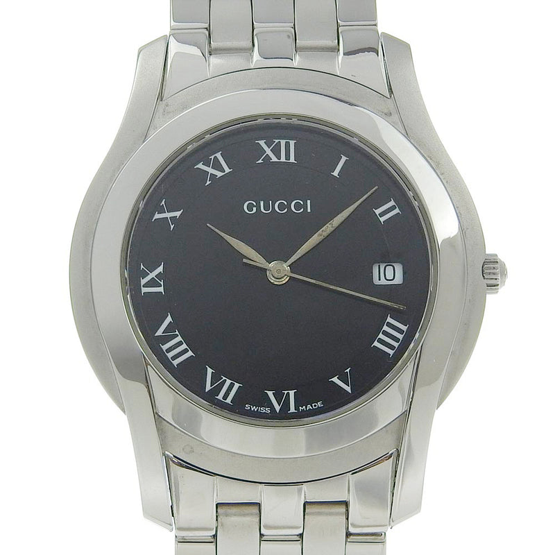 [Gucci] Gucci Watch 5500m Quartz en acier inoxydable Men de cadran noir analogique