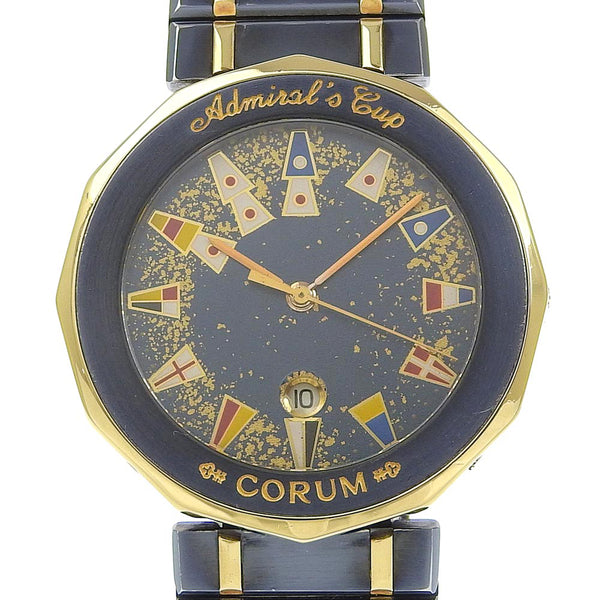 【CORUM】コルム
 アドミラルズカップ 腕時計
 99.810.31V-552 ガンブルー×YG クオーツ アナログ表示 ネイビー文字盤 Admirals cup メンズ